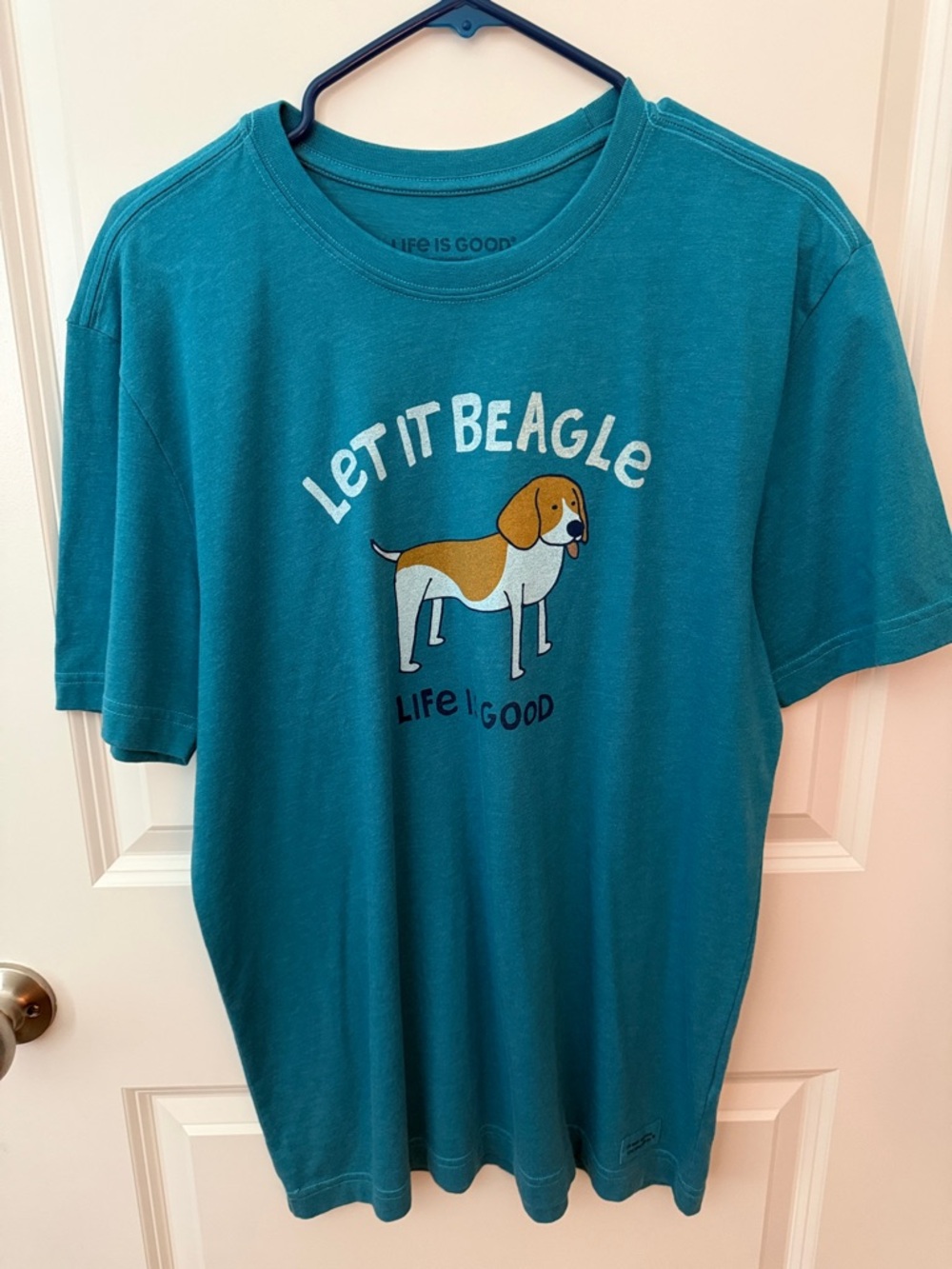 Life Is Good Teal 'Let It Beagle' Graphic Tee